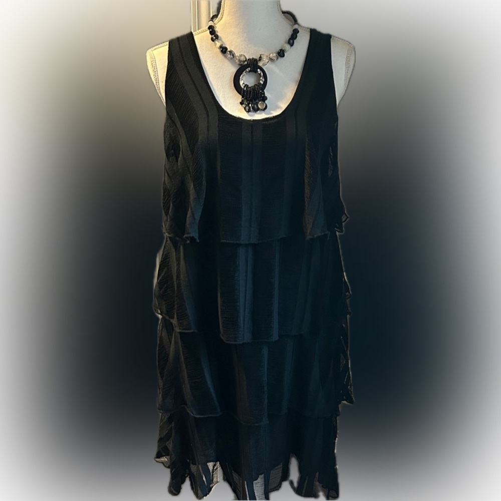 Tempo Paris Black Layered Dress